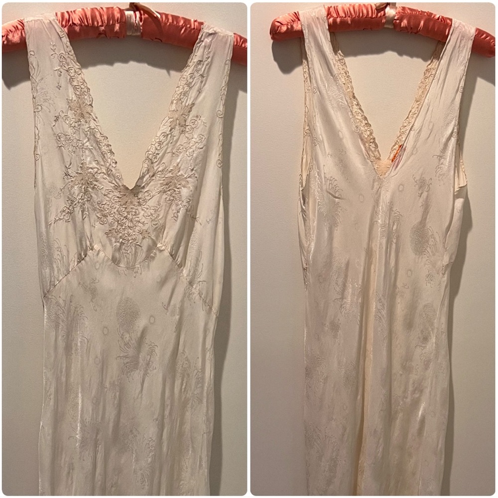 Antique C1900s ‘City of Paris’ San Francisco L’Elegance Silk night slip gown - Picture 10 of 16